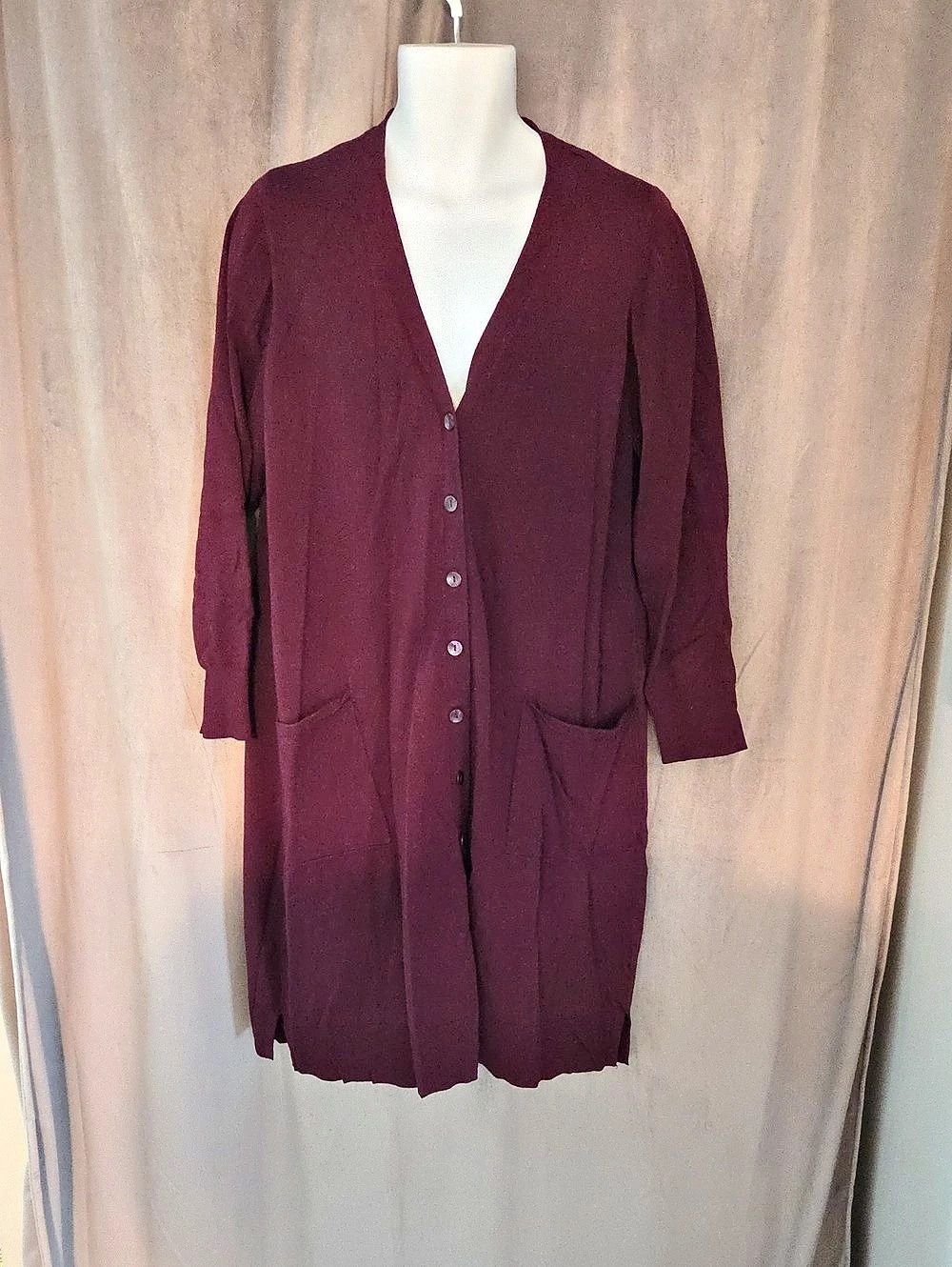LAURA Burgundy Cardigan Size 2X
